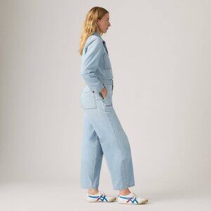 NWT Levi's Iconic Denim Jumpsuit Wide Leg Size Small Light Wash